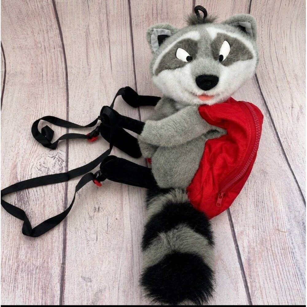 Vtg Disney Pocahontas Meeko Plush Backpack Bag 3D Full Body Raccoon